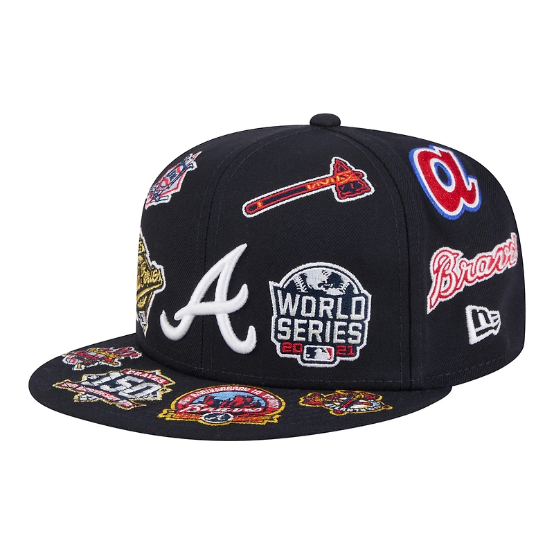 Men's New Era  Navy Atlanta Braves All Over 59FIFTY Fitted Hat