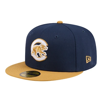 Men's New Era Navy/Khaki Chicago Cubs Two-Tone Color Pack 59FIFTY Fitted Hat