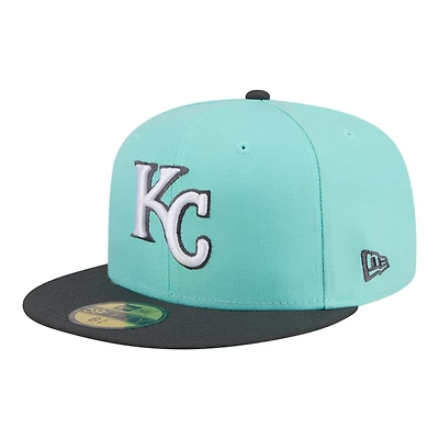 Men's New Era Turquoise/Charcoal Kansas City Royals Two-Tone Color Pack 59FIFTY Fitted Hat