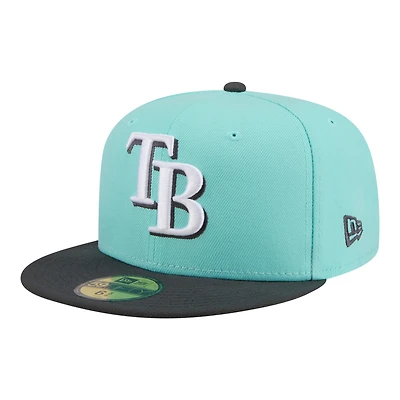 Men's New Era Turquoise/Charcoal Tampa Bay Rays Two-Tone Color Pack 59FIFTY Fitted Hat
