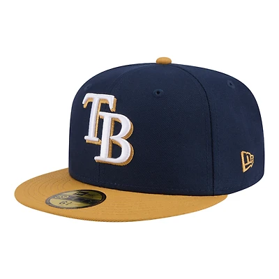 Men's New Era Navy/Khaki Tampa Bay Rays Two-Tone Color Pack 59FIFTY Fitted Hat