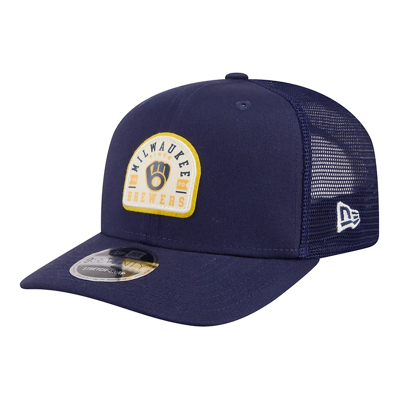 Men's New Era Navy Milwaukee Brewers Contest 9SEVENTY Adjustable Trucker Hat