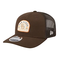 Men's New Era Brown San Diego Padres Throwback Contest 9SEVENTY Adjustable Trucker Hat
