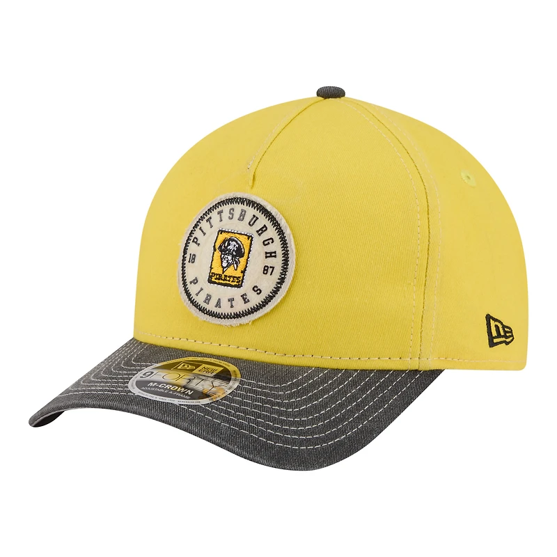 Men's New Era  Gold/Black Pittsburgh Pirates Felt M-Crown 9FORTY Adjustable Hat