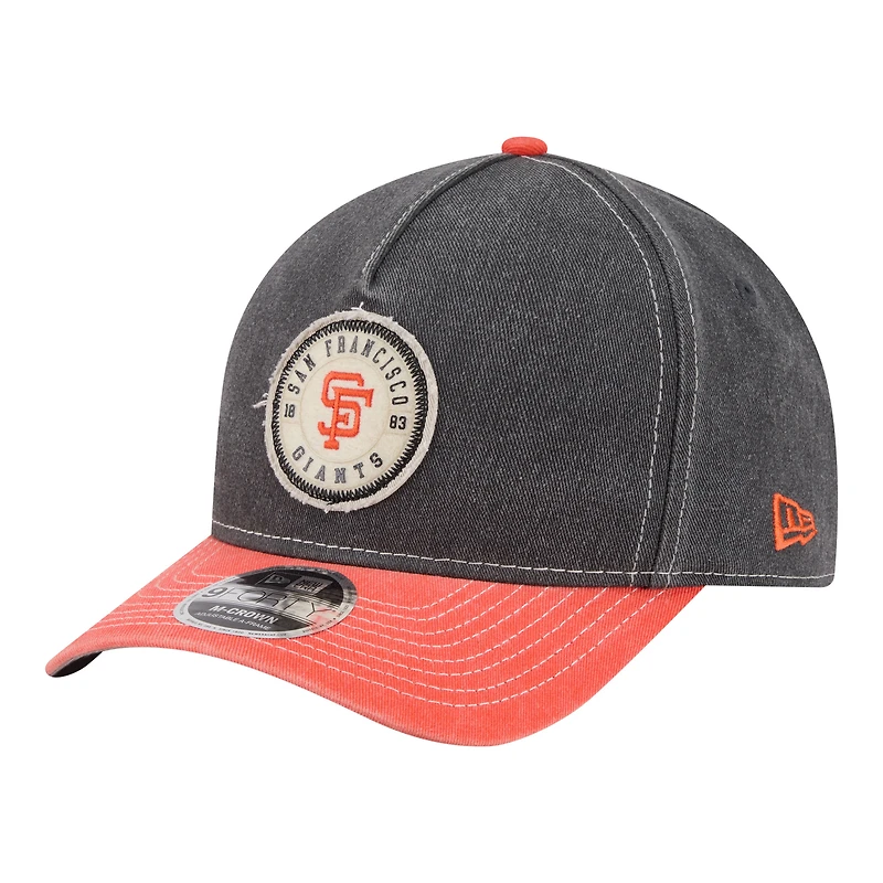 Men's New Era Black/Orange San Francisco Giants Felt M-Crown 9FORTY Adjustable Hat