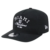 Men's New Era Black Miami Marlins Stacked 19TWENTY Adjustable Hat