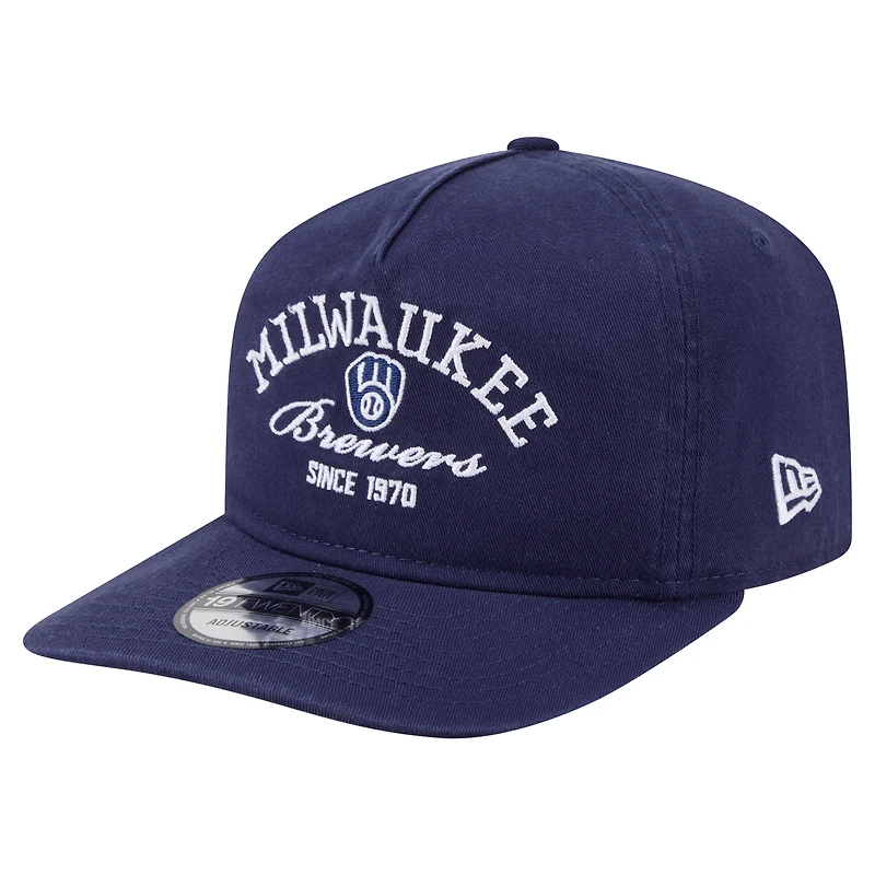 Men's New Era Navy Milwaukee Brewers Stacked 19TWENTY Adjustable Hat