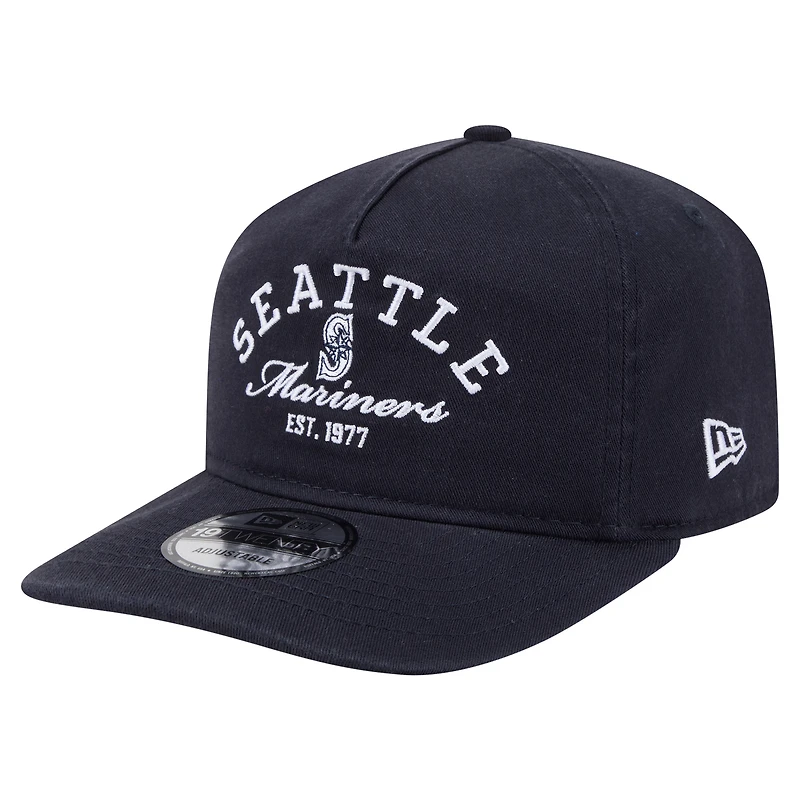 Men's New Era Navy Seattle Mariners Stacked 19TWENTY Adjustable Hat