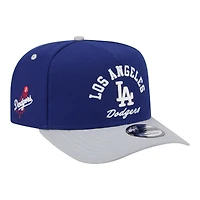 Men's New Era Royal/Gray Los Angeles Dodgers Arched A-Frame 9FIFTY Adjustable Hat
