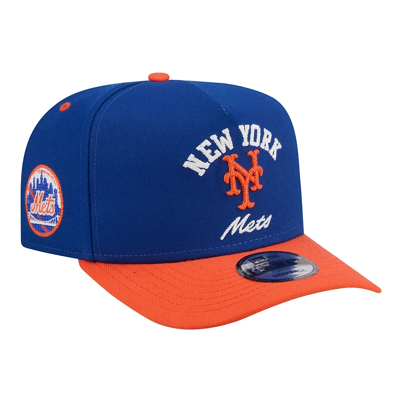 Men's New Era Blue/Orange New York Mets Arched A-Frame 9FIFTY Adjustable Hat