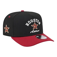 Men's New Era  Black Houston Astros Arched A-Frame 9FIFTY Adjustable Hat
