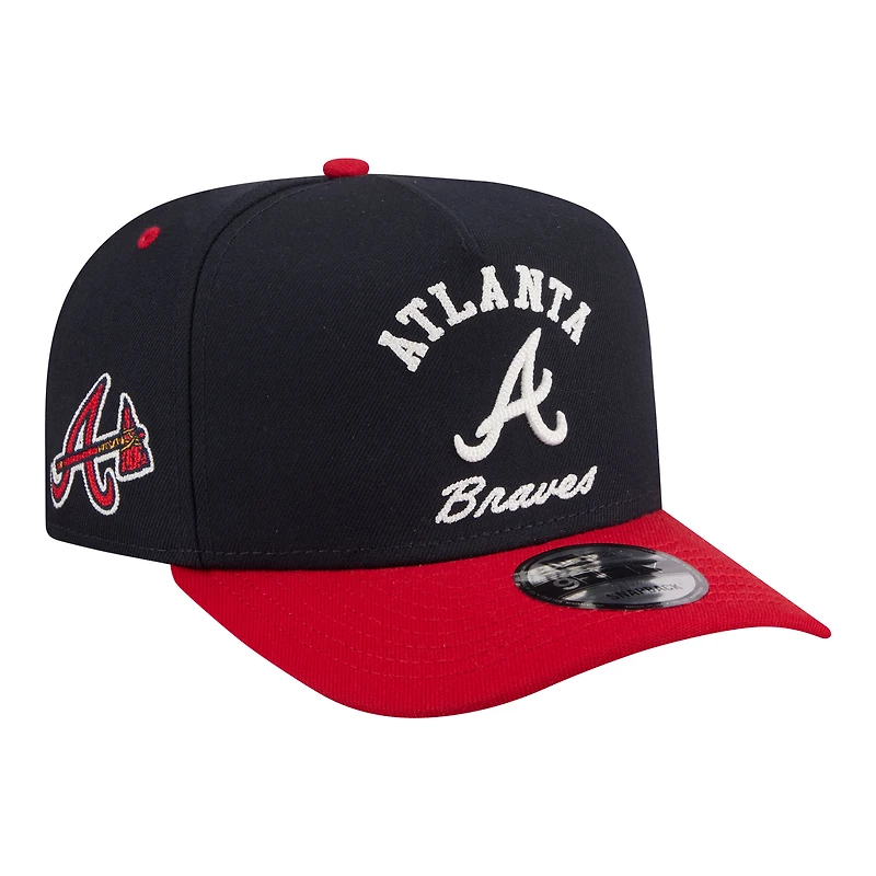 Men's New Era Navy/Red Atlanta Braves Arched A-Frame 9FIFTY Adjustable Hat