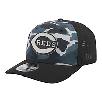 Men's New Era Black Cincinnati Reds Tonal Camo 9SEVENTY Stretch-Snap Hat