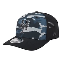 Men's New Era Black New York Mets Tonal Camo 9SEVENTY Stretch-Snap Hat