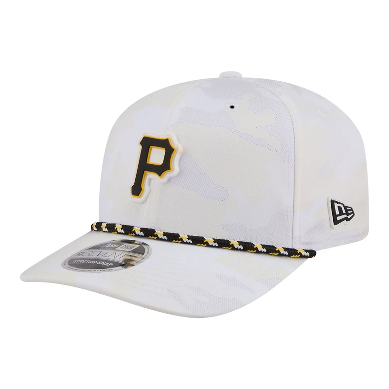 Men's New Era  White Pittsburgh Pirates Camo Rope COOLERA 9SEVENTY Adjustable Hat