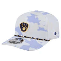 Men's New Era  White Milwaukee Brewers Camo Rope 9SEVENTY Adjustable Hat