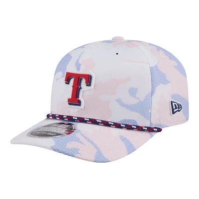 Men's New Era  White Texas Rangers Camo Rope COOLERA 9SEVENTY Adjustable Hat