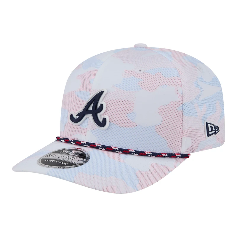 Men's New Era  White Atlanta Braves Camo Rope 9SEVENTY Adjustable Hat