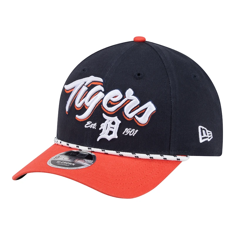 Men's New Era Navy/Orange Detroit Tigers Team Loyal 9FORTY M-Crown Adjustable Hat