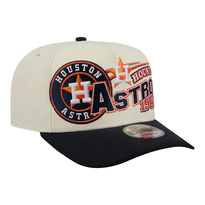 Men's New Era  Cream/Navy Houston Astros Classic A-Frame 9FIFTY Snapback Hat