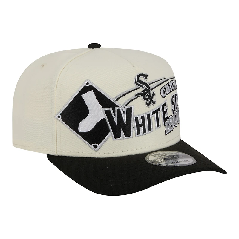 Men's New Era  Cream/Black Chicago White Sox Classic A-Frame 9FIFTY Snapback Hat