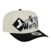 Men's New Era  Cream/Black Chicago White Sox Classic A-Frame 9FIFTY Snapback Hat
