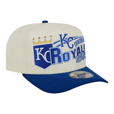 Men's New Era  Cream/Royal Kansas City Royals Classic A-Frame 9FIFTY Snapback Hat