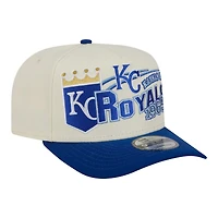 Men's New Era  Cream/Royal Kansas City Royals Classic A-Frame 9FIFTY Snapback Hat
