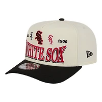 Men's New Era Cream Chicago White Sox Throwback Tri-Hit A-Frame 9FIFTY Adjustable Hat
