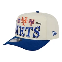 Men's New Era Cream New York Mets Throwback Tri-Hit A-Frame 9FIFTY Adjustable Hat