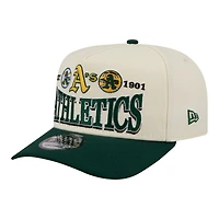 Men's New Era Cream Athletics Throwback Tri-Hit A-Frame 9FIFTY Adjustable Hat
