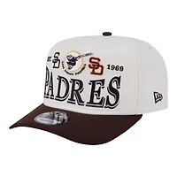 Men's New Era Cream San Diego Padres Throwback Tri-Hit A-Frame 9FIFTY Adjustable Hat