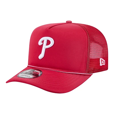 Men's New Era  Red Philadelphia Phillies Worn A-Frame 9FIFTY Trucker Snapback Hat