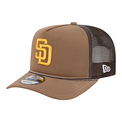 Men's New Era  Brown San Diego Padres Worn A-Frame 9FIFTY Trucker Snapback Hat