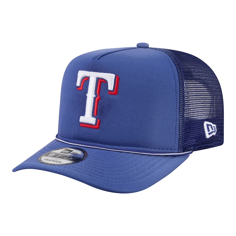 Men's New Era  Royal Texas Rangers Worn A-Frame 9FIFTY Trucker Snapback Hat
