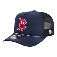 Men's New Era  Navy Boston Red Sox Worn A-Frame 9FIFTY Trucker Snapback Hat