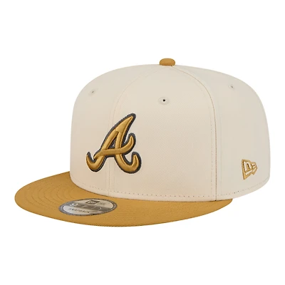 Men's New Era Light Beige/Khaki Atlanta Braves Two-Tone Color Pack 9FIFTY Snapback Hat