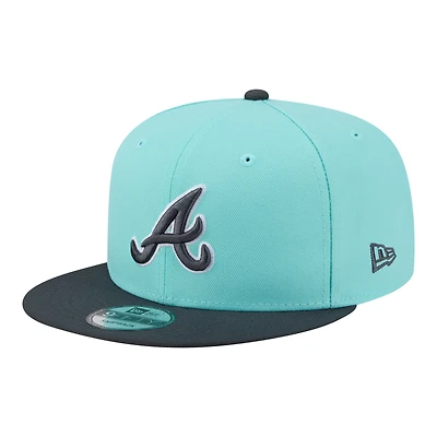 Men's New Era Turquoise/Charcoal Atlanta Braves Two-Tone Color Pack 9FIFTY Snapback Hat
