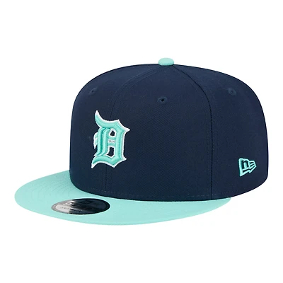 Men's New Era Navy/Turquoise Detroit Tigers 2-Tone Color Pack 9FIFTY Snapback Hat