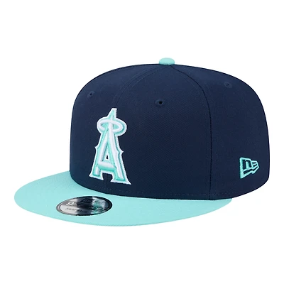 Men's New Era Navy/Turquoise Los Angeles Angels Two-Tone Color Pack 9FIFTY Snapback Hat