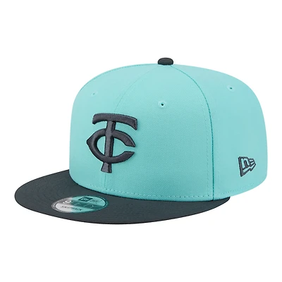 Men's New Era Turquoise/Charcoal Minnesota Twins Two-Tone Color Pack 9FIFTY Snapback Hat