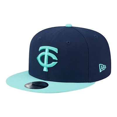 Men's New Era Navy/Turquoise Minnesota Twins Two-Tone Color Pack 9FIFTY Snapback Hat