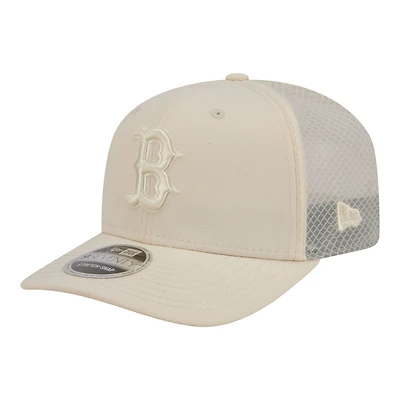 Men's New Era Light Beige Boston Red Sox Color Pack COOLERA 9SEVENTY Trucker Adjustable Hat