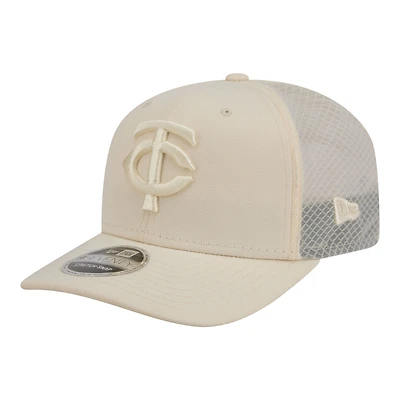 Men's New Era Light Beige Minnesota Twins Color Pack COOLERA 9SEVENTY Trucker Adjustable Hat