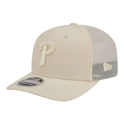 Men's New Era Light Beige Philadelphia Phillies Color Pack COOLERA 9SEVENTY Trucker Adjustable Hat