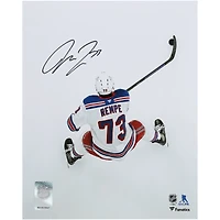 Matt Rempe New York Rangers Autographed 8" x 10" White Jersey Overhead Photograph