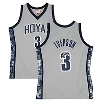 Allen Iverson Georgetown Hoyas Autographed Gray Mitchell & Ness 1995-96 Swingman Jersey with "95 Big East ROY" Inscription