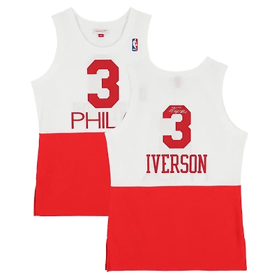 Allen Iverson Philadelphia 76ers Autographed White/Red Mitchell & Ness 2003-04 Authentic Jersey with "HOF 2K16" Inscription