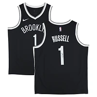 D'Angelo Russell Brooklyn Nets Autographed Black Nike Icon Edition Swingman Jersey