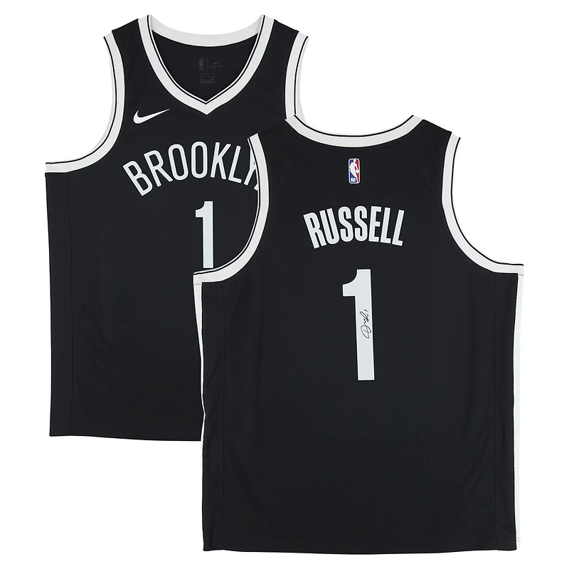 D'Angelo Russell Brooklyn Nets Autographed Black Nike Icon Edition Swingman Jersey